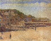 Georges Seurat The Bridge of Port en bessin and Seawall oil painting